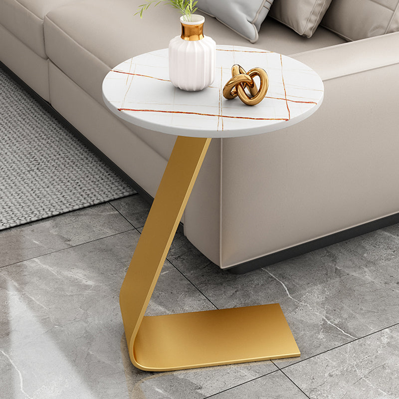 Glam Round Side Table 17.7-inch Metal C End Table for Living Room