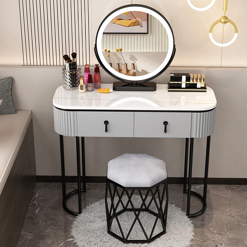 Removable Makeup Counter Lighted Mirror Vanity Dressing Table with Drawer