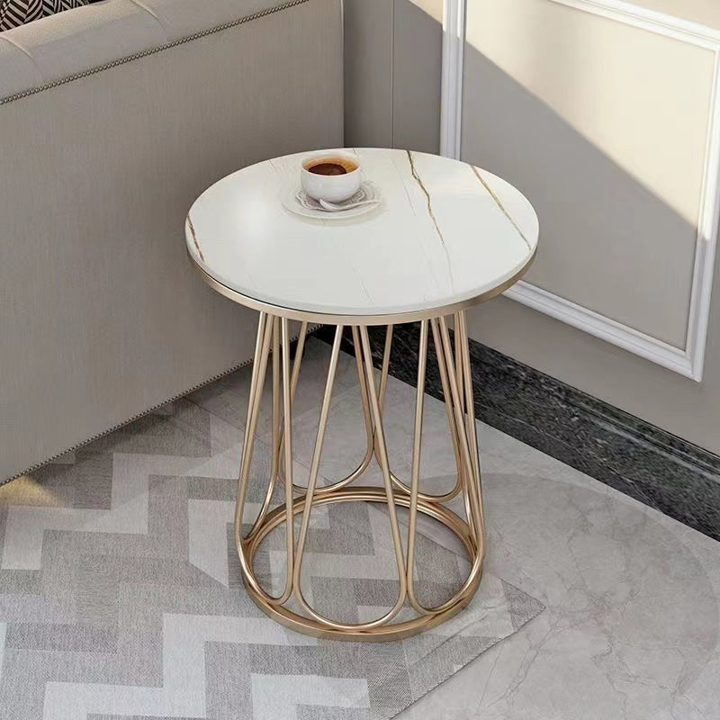 23.6" Tall Metal Frame Sled End Table Contemporary Side Table for Living Room