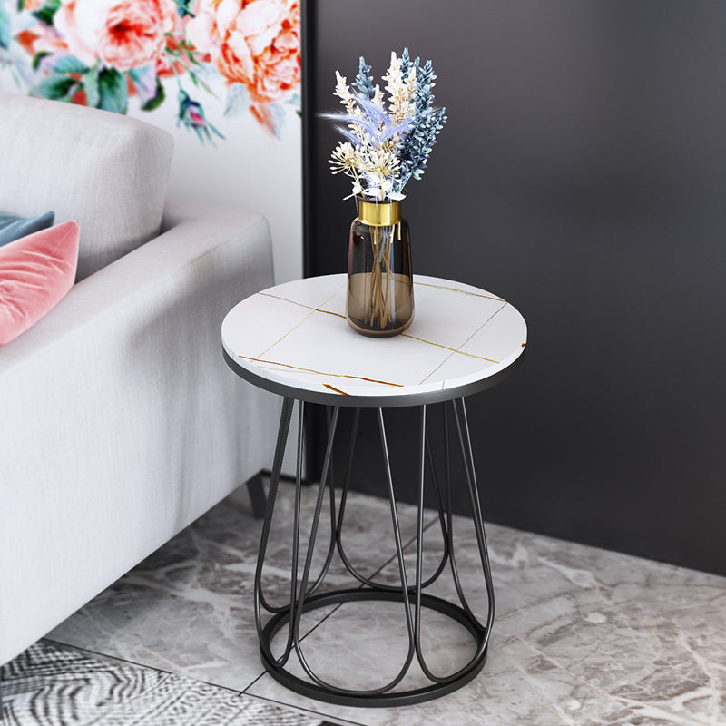 23.6" Tall Metal Frame Sled End Table Contemporary Side Table for Living Room