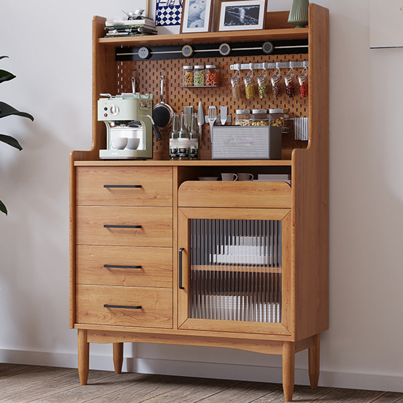 Mid-Century Design Wood Cabinet Mid Century Modern 1 - Door Cabinet with 4 Drawers