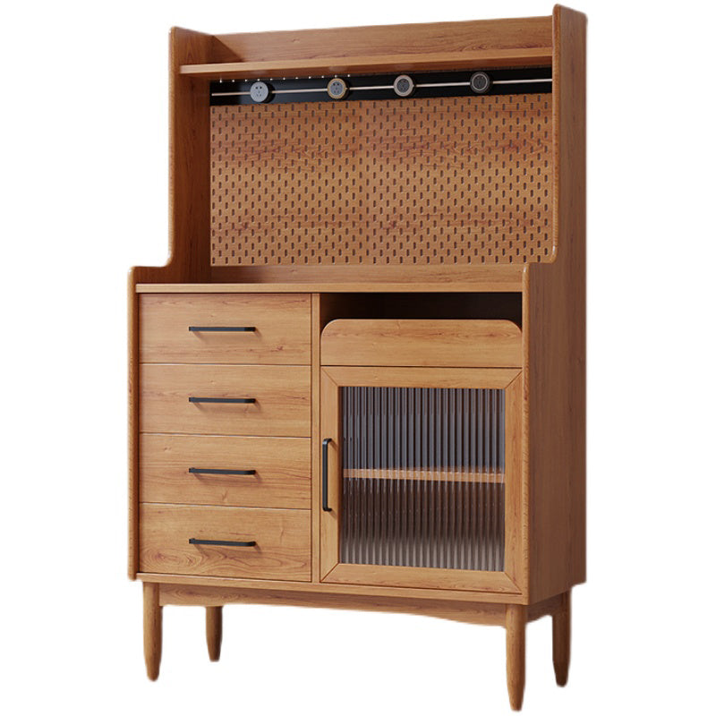 Mid-Century Design Wood Cabinet Mid Century Modern 1 - Door Cabinet with 4 Drawers