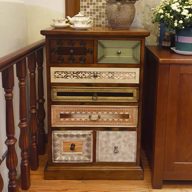 Mid-Century Design Rectangle Side Cabinet Wood Storage Cabinet