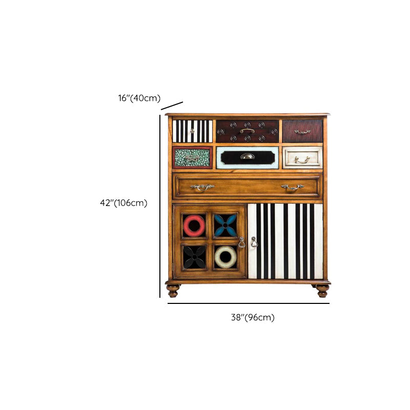 Mid-Century Design Rectangle Side Cabinet Wood Storage Cabinet