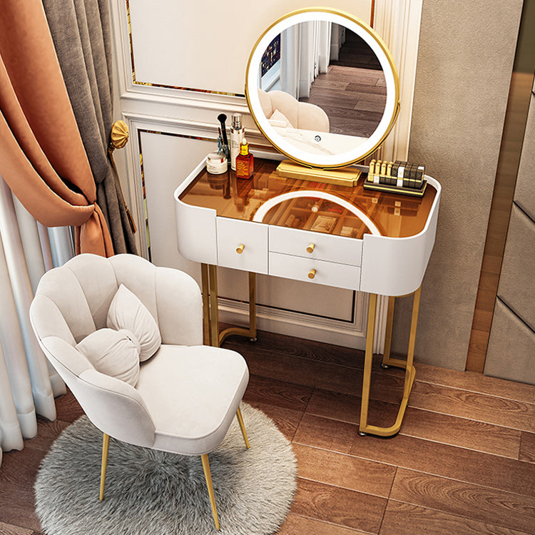 Glam Glass Vanity Dressing Table Bedroom Make-up Vanity with Drawer