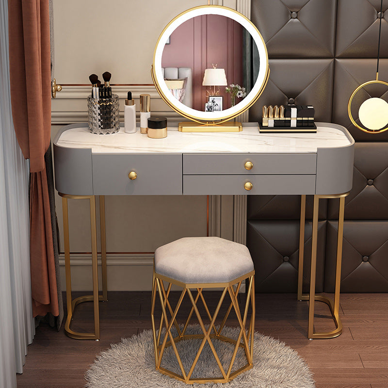 Glam Glass Vanity Dressing Table Bedroom Make-up Vanity with Drawer