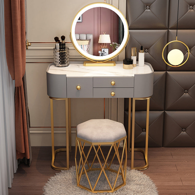 Glam Glass Vanity Dressing Table Bedroom Make-up Vanity with Drawer