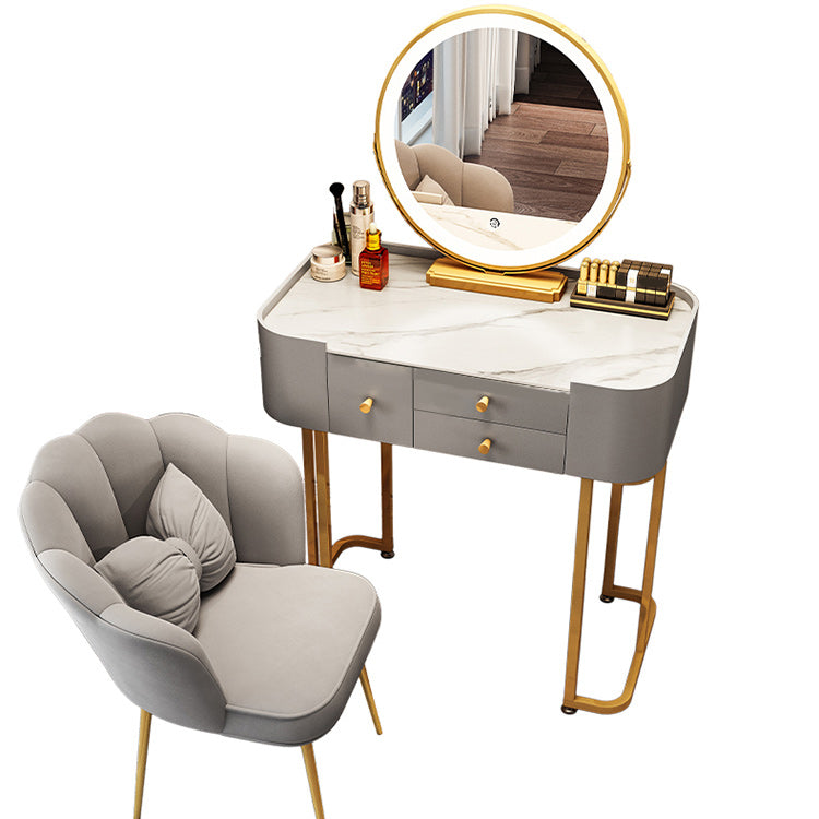 Glam Glass Vanity Dressing Table Bedroom Make-up Vanity with Drawer