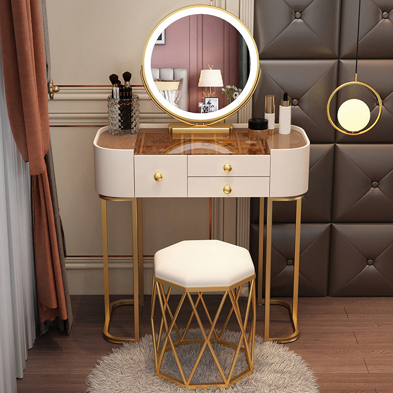 Glam Glass Vanity Dressing Table Bedroom Make-up Vanity with Drawer