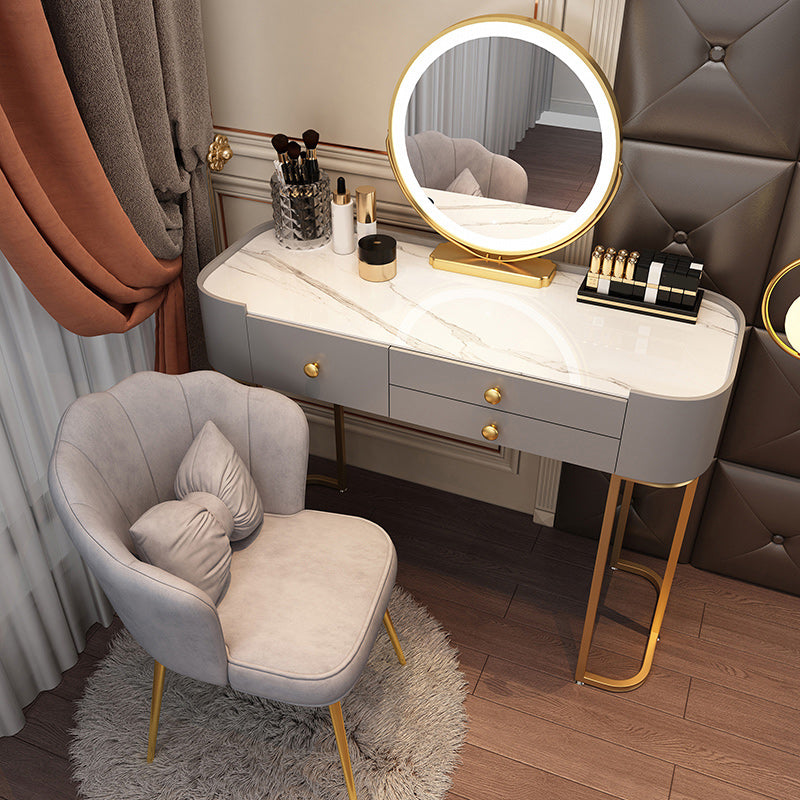 Glam Glass Vanity Dressing Table Bedroom Make-up Vanity with Drawer