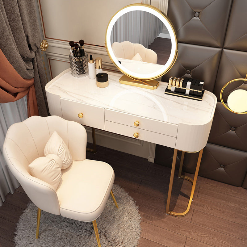 Glam Glass Vanity Dressing Table Bedroom Make-up Vanity with Drawer