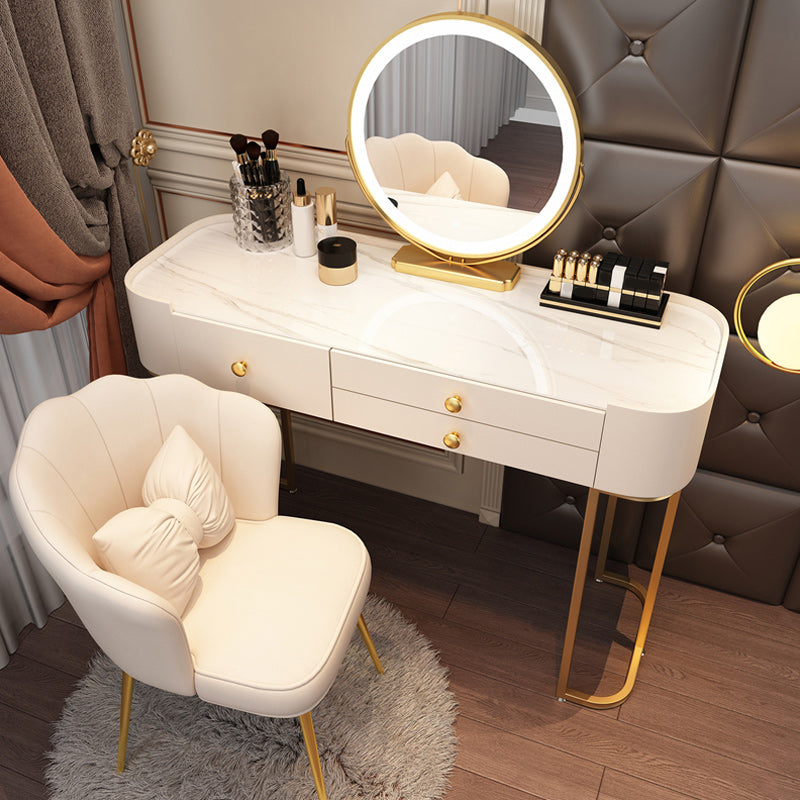 Glam Glass Vanity Dressing Table Bedroom Make-up Vanity with Drawer