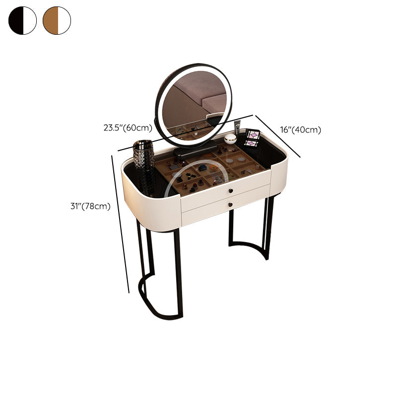 Glam Glass Vanity Dressing Table Bedroom Make-up Vanity with Drawer