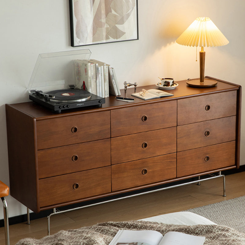 Minimalism Brown Accent Chest Rectangle Chest with Drawers for Living Room
