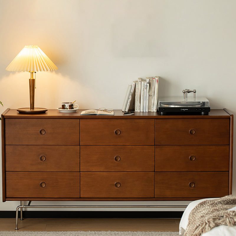 Minimalism Brown Accent Chest Rectangle Chest with Drawers for Living Room