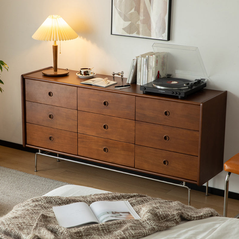 Minimalism Brown Accent Chest Rectangle Chest with Drawers for Living Room