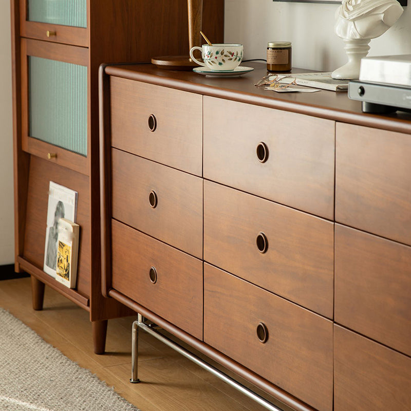 Minimalism Brown Accent Chest Rectangle Chest with Drawers for Living Room