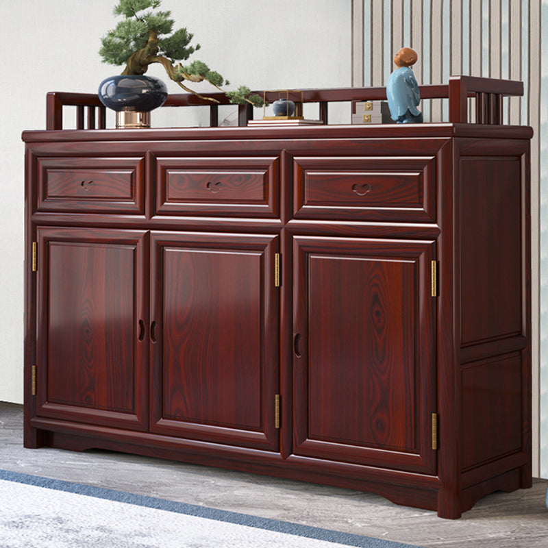 Traditional Rectangle Storage Cabinet Solid Wood Accent Cabinet