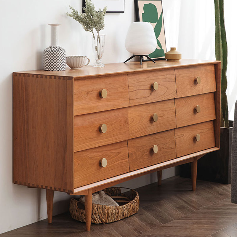 Contemporary Rectangle Wood Accent Cabinet Knobs Cabinet with Drawer