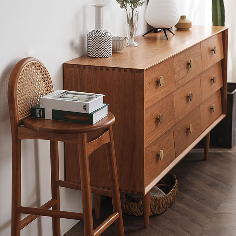 Contemporary Rectangle Wood Accent Cabinet Knobs Cabinet with Drawer