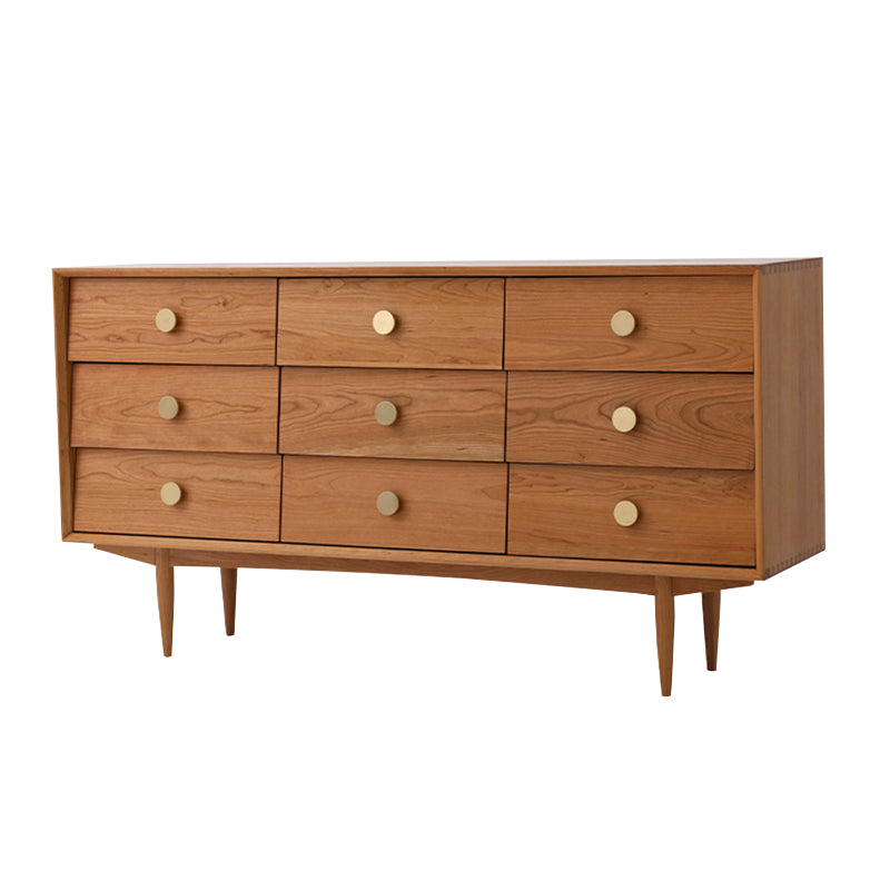Contemporary Rectangle Wood Accent Cabinet Knobs Cabinet with Drawer