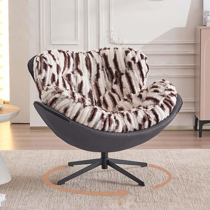 Tufted Back Lounge Accent Chair Swivel Side Chair with 4-Star Legs
