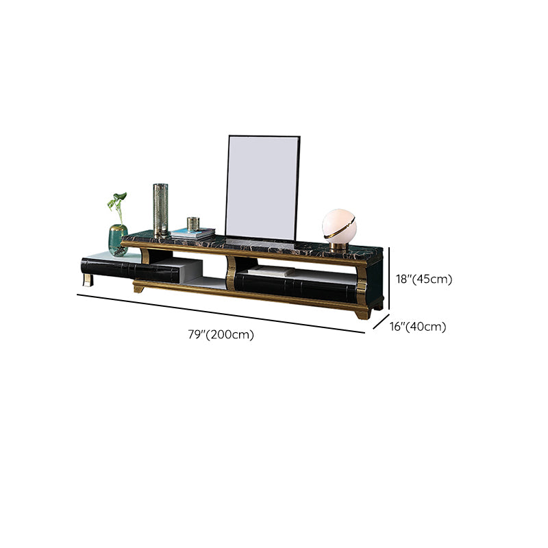 Marble TV Media Stand Contemporary Stand Console with Drawers