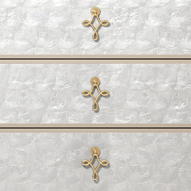 Glam Drawers Included Accent Table Nightstand 24" Tall with Legs