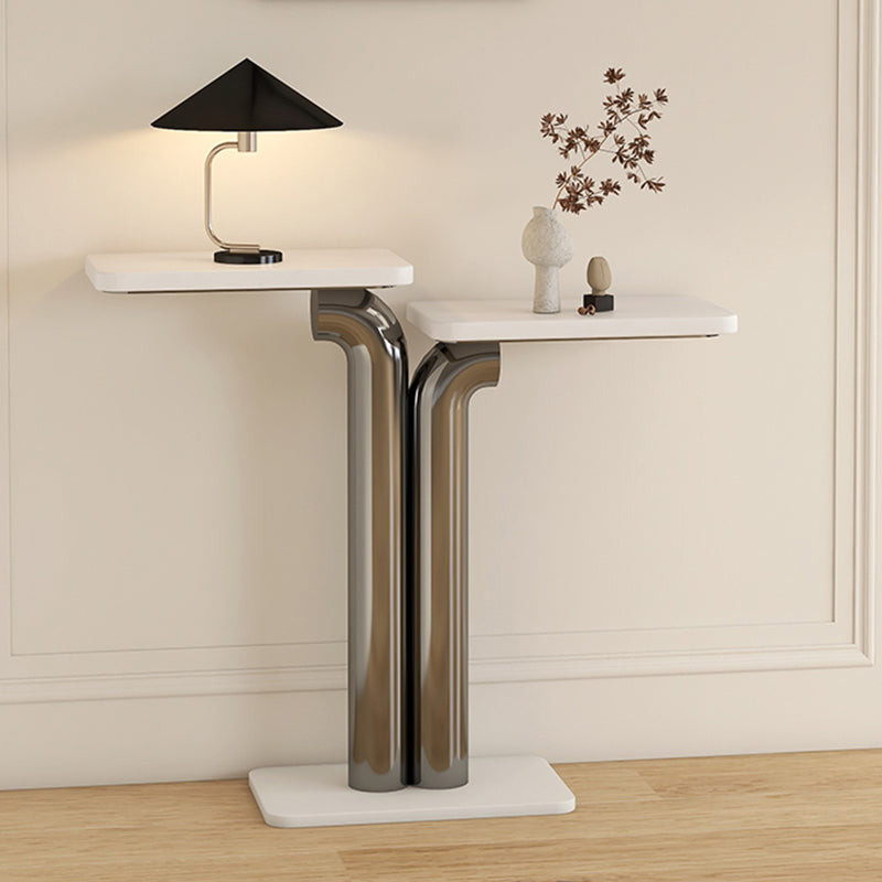 Rectangle Contemporary Console Table Stone Console Sofa Table for Hall