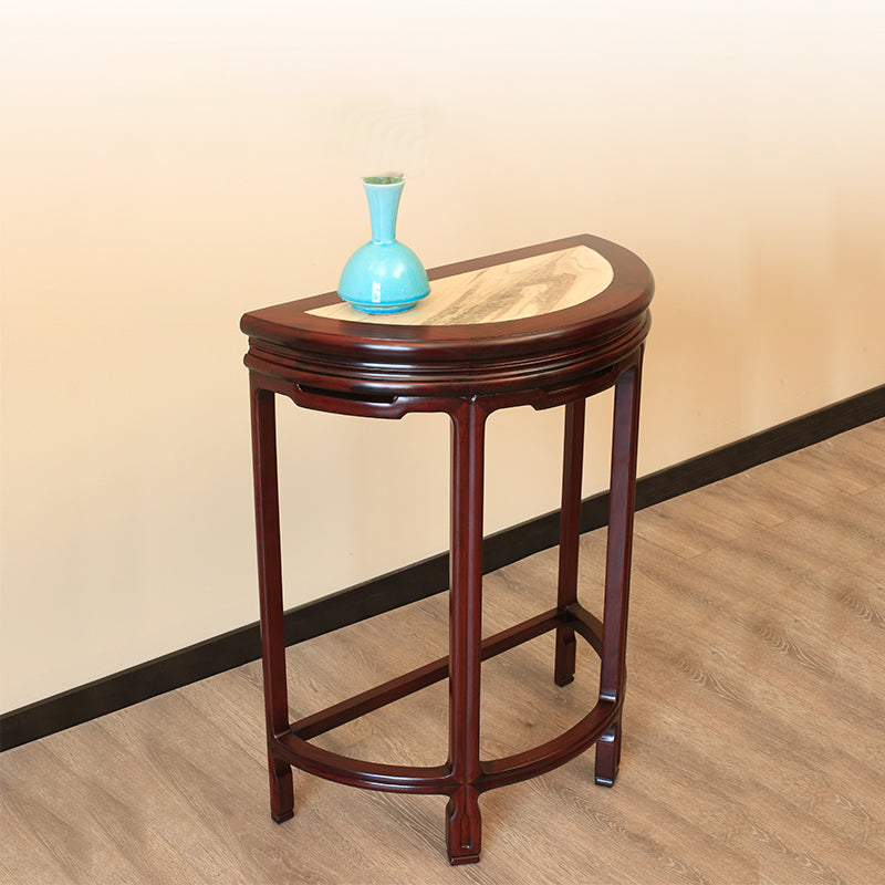 Half Moon Contemporary Console Table Dark Brown Wood Console Sofa Table