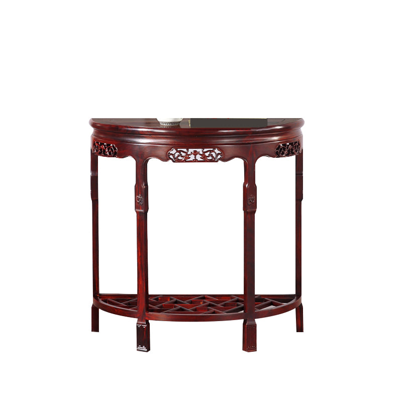 Half Moon Contemporary Console Table Dark Brown Wood Console Sofa Table