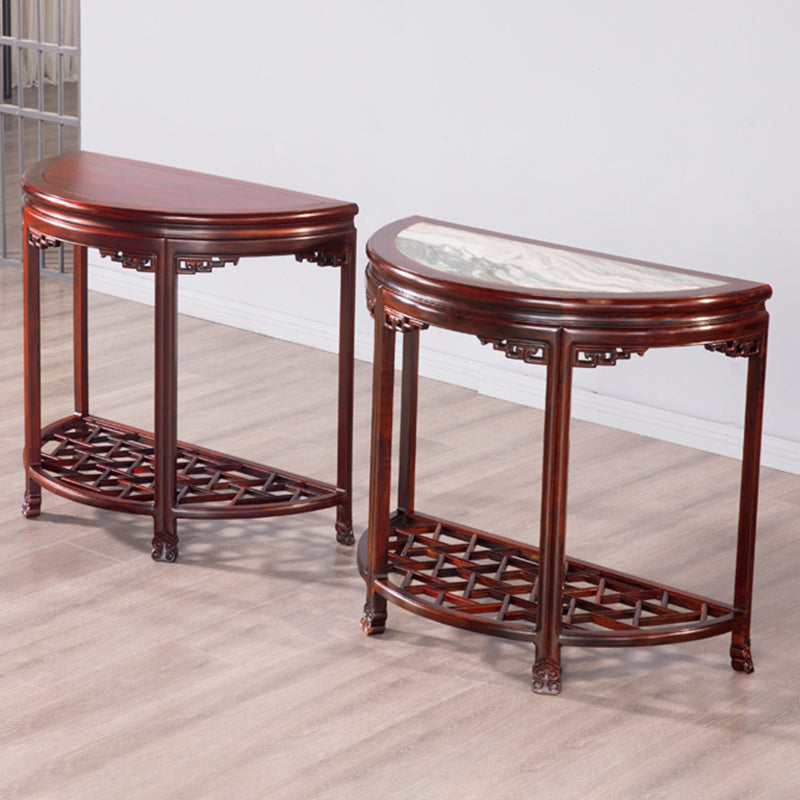 Half Moon Contemporary Console Table Dark Brown Wood Console Sofa Table