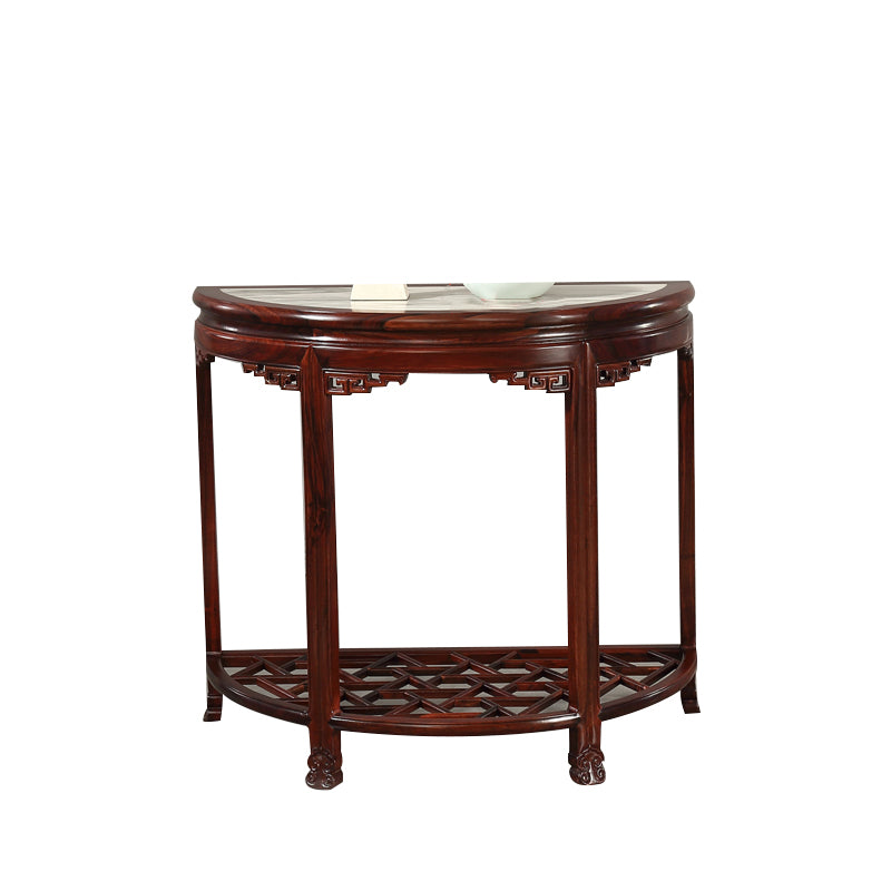 Half Moon Contemporary Console Table Dark Brown Wood Console Sofa Table