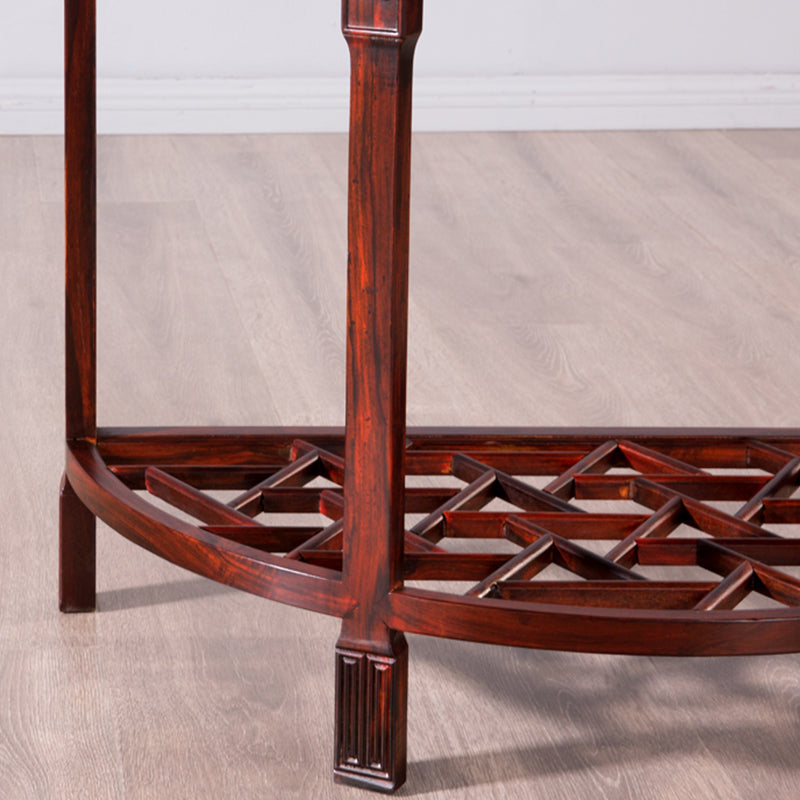 Half Moon Contemporary Console Table Dark Brown Wood Console Sofa Table