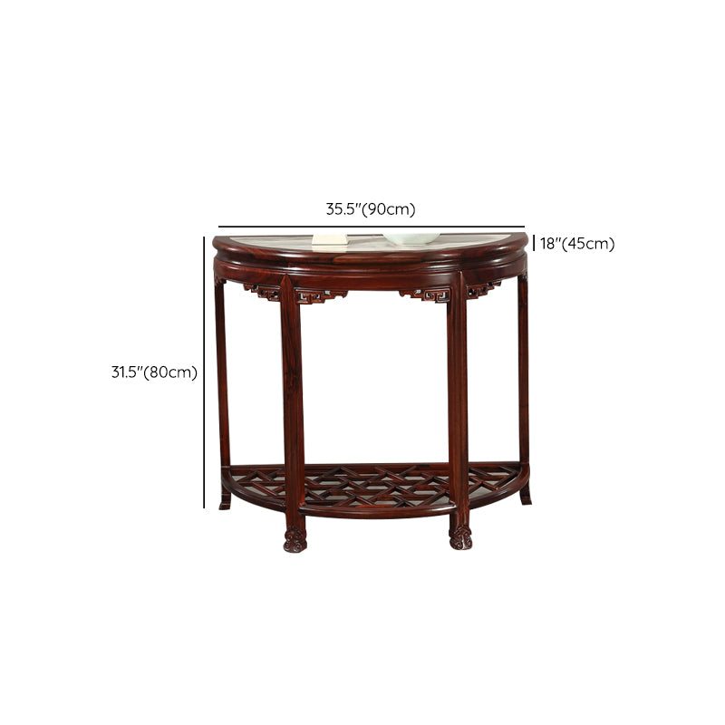Half Moon Contemporary Console Table Dark Brown Wood Console Sofa Table