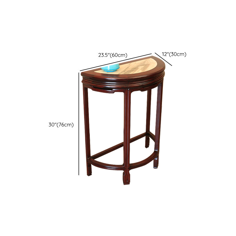 Half Moon Contemporary Console Table Dark Brown Wood Console Sofa Table