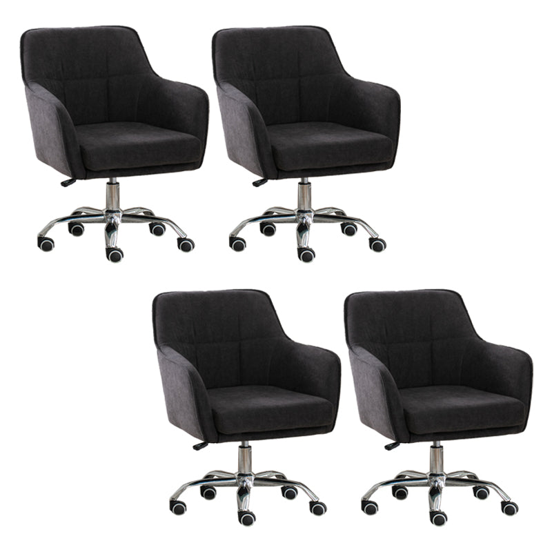 Armless Office Chair Distressing Ergonomic Desk Chair with Wheels