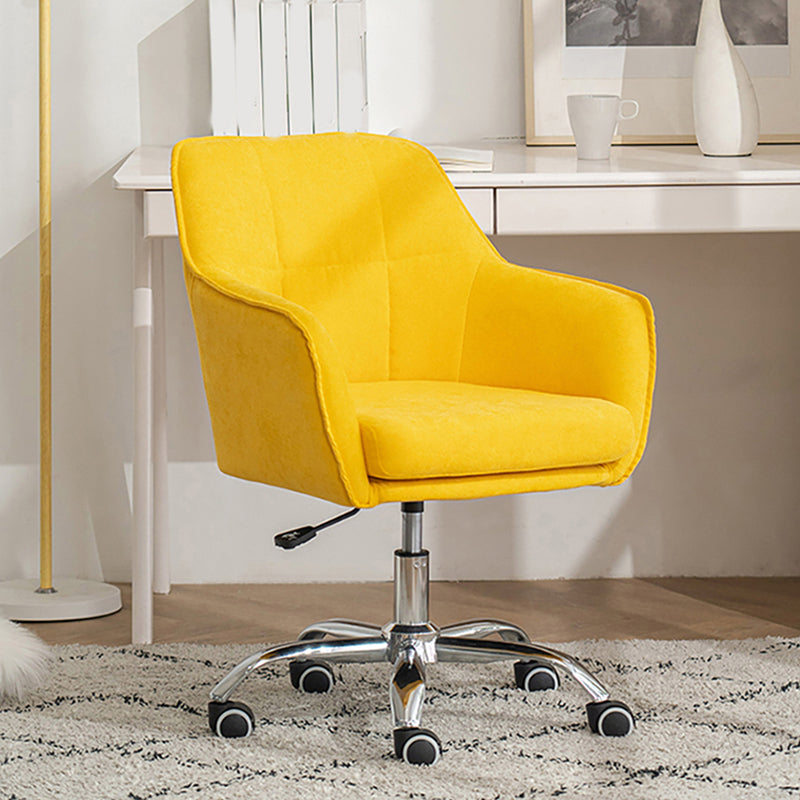 Armless Office Chair Distressing Ergonomic Desk Chair with Wheels
