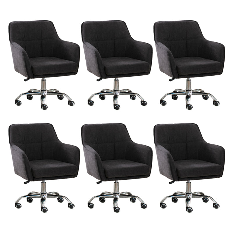 Armless Office Chair Distressing Ergonomic Desk Chair with Wheels