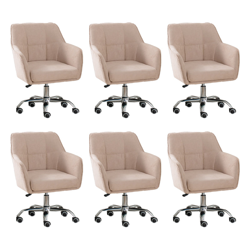 Armless Office Chair Distressing Ergonomic Desk Chair with Wheels