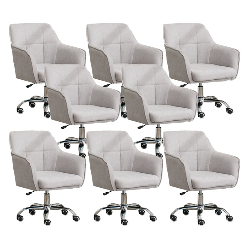 Armless Office Chair Distressing Ergonomic Desk Chair with Wheels