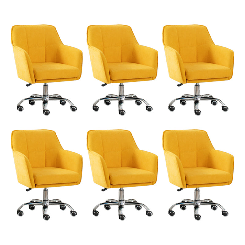 Armless Office Chair Distressing Ergonomic Desk Chair with Wheels