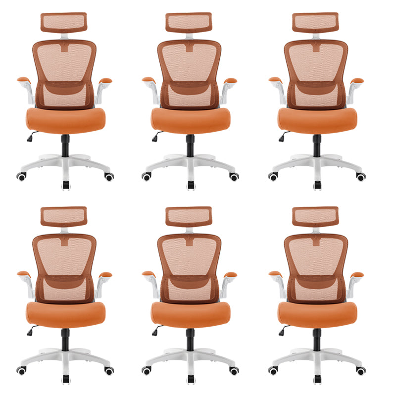 Modern Office Chair Padded Arms Tilt Mechanism No Distressing Ergonomic Chair with Wheels