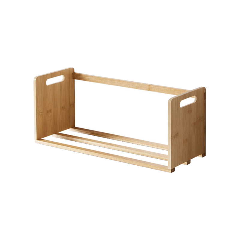 Horizontal Contemporary Bamboo Bookcase Open Back Bookshelf for Home Use