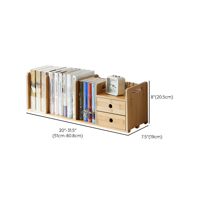Horizontal Contemporary Bamboo Bookcase Open Back Bookshelf for Home Use