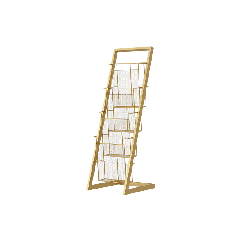 Contemporary Closed Back Bookcase Vertical Metal Bookshelf with Shelves
