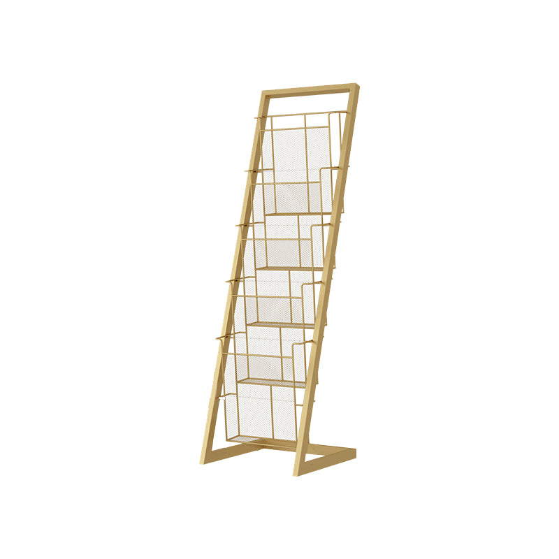 Contemporary Closed Back Bookcase Vertical Metal Bookshelf with Shelves