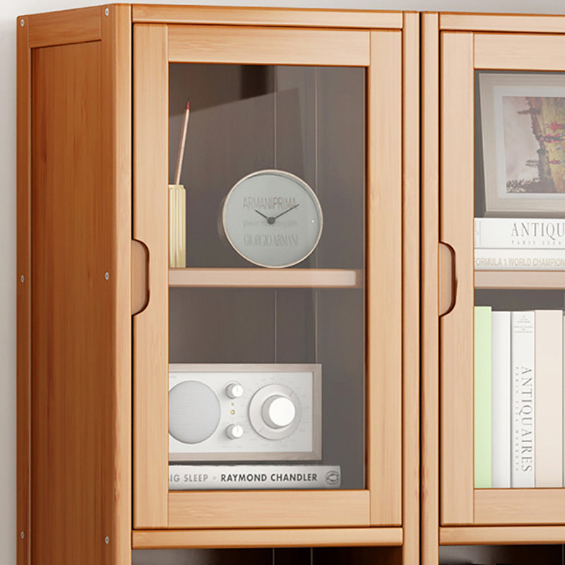 Contemporary Closed Back Bookshelf Vertical Bamboo Bookcase for Home Use