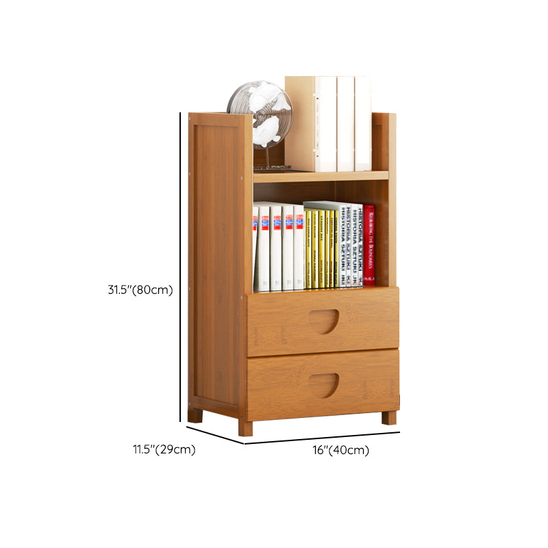 Contemporary Closed Back Bookshelf Vertical Bamboo Bookcase for Home Use