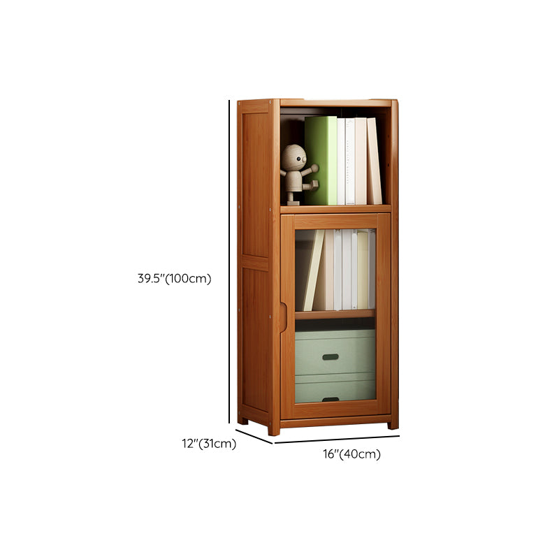 Contemporary Closed Back Bookshelf Vertical Bamboo Bookcase for Home Use